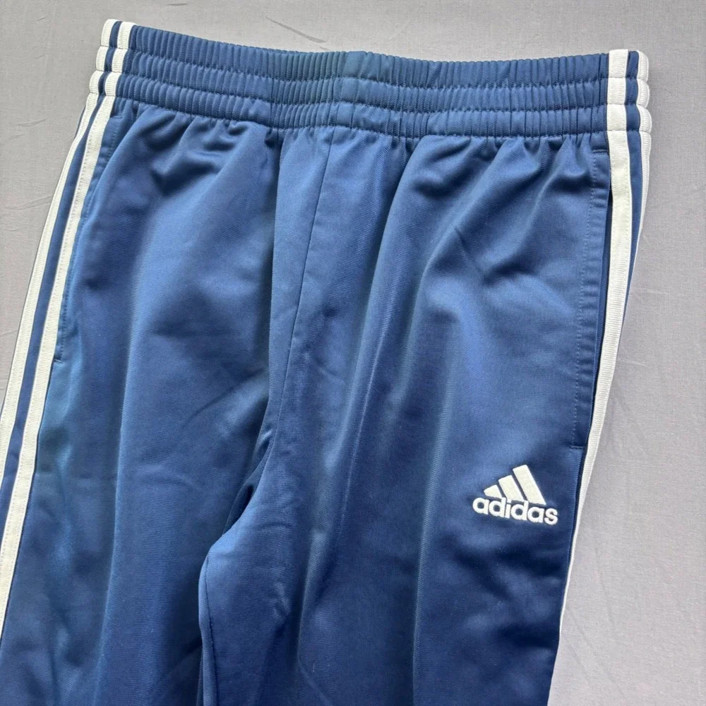 Adidas Navy Blue 3-Stripe‎ Track Pants Joggers Tapered Cuffed Size Large 14/16